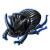 Beetle: Copris dracunculus [Metallic]
