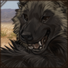 Melanistic Hyena