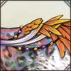 Feather Decor Back Piece [Yellow and Purple]
